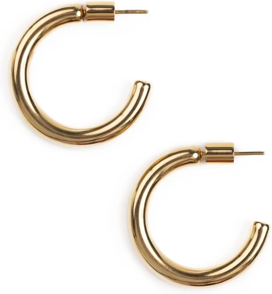 Bestow Large Gold Hoops Earrings for Women, 18K Hypoallergenic, Lightweight, Classic Big Hoops, Modern Large Hoop Earrings, Perfect for Everyday Wear and Special Occasions