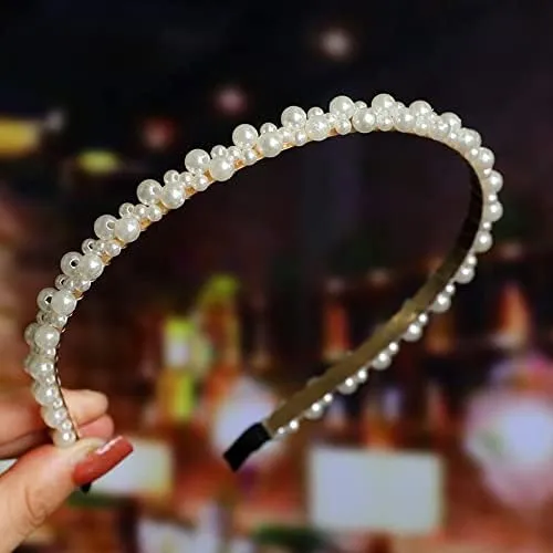 BIEMBI Hair Jewelry Crown Tiaras for Women Imitation Pearl Headband Sweet Headband Hairband Ladies Headband Women's Crown Bridal Hair Accessories (Color : 29)