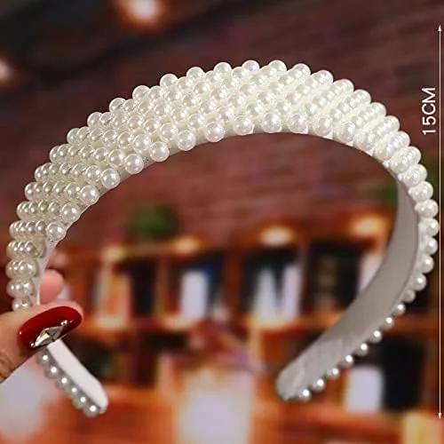 BIEMBI Hair Jewelry Crown Tiaras for Women Imitation Pearl Headband Sweet Headband Hairband Ladies Headband Women's Crown Bridal Hair Accessories (Color : 29)