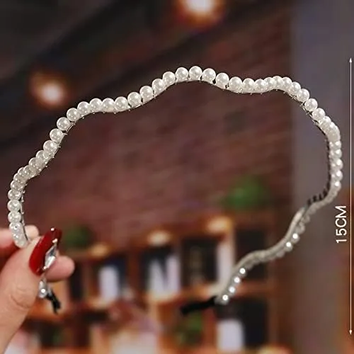 BIEMBI Hair Jewelry Crown Tiaras for Women Imitation Pearl Headband Sweet Headband Hairband Ladies Headband Women's Crown Bridal Hair Accessories (Color : 29)