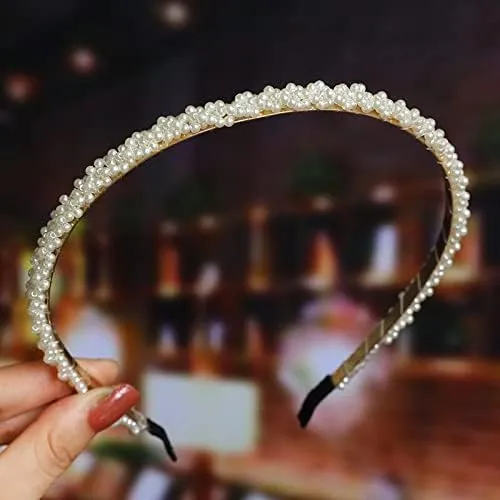 BIEMBI Hair Jewelry Crown Tiaras for Women Imitation Pearl Headband Sweet Headband Hairband Ladies Headband Women's Crown Bridal Hair Accessories (Color : 29)