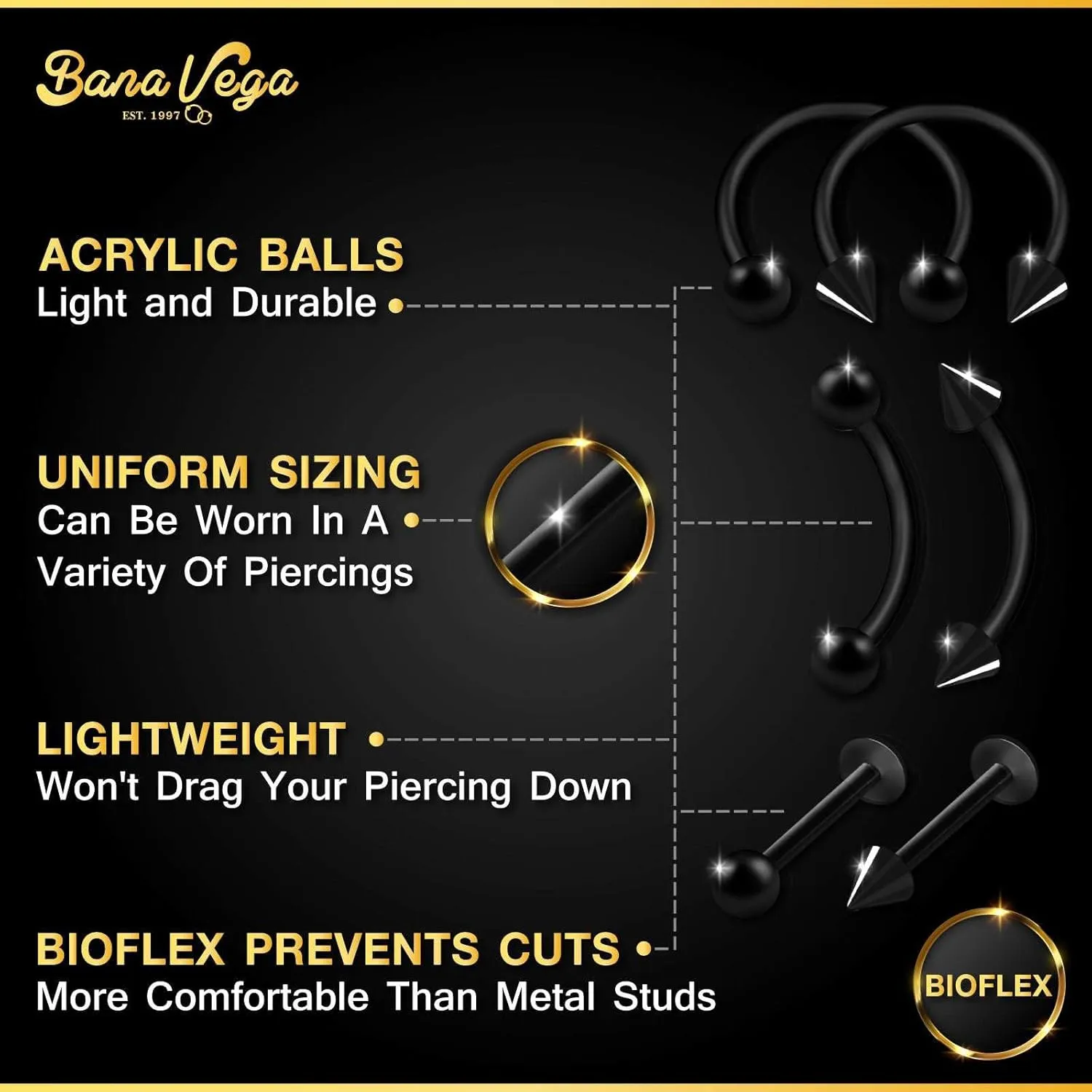 Bioplastic ear tragus earrings 16 Gauge Ball Eyebrow Helix Lobe Lip Earrings Cartilage Jewelry See More Sizes and Colors