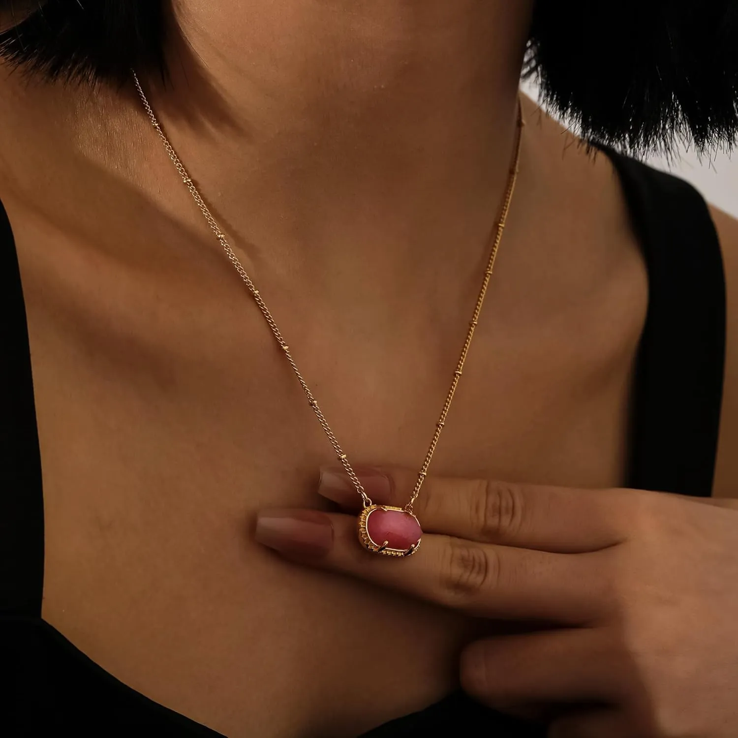 Birthstone Necklace for Women Dainty Gold Necklace Fashion Jewelry 14k Gold Plated Gift