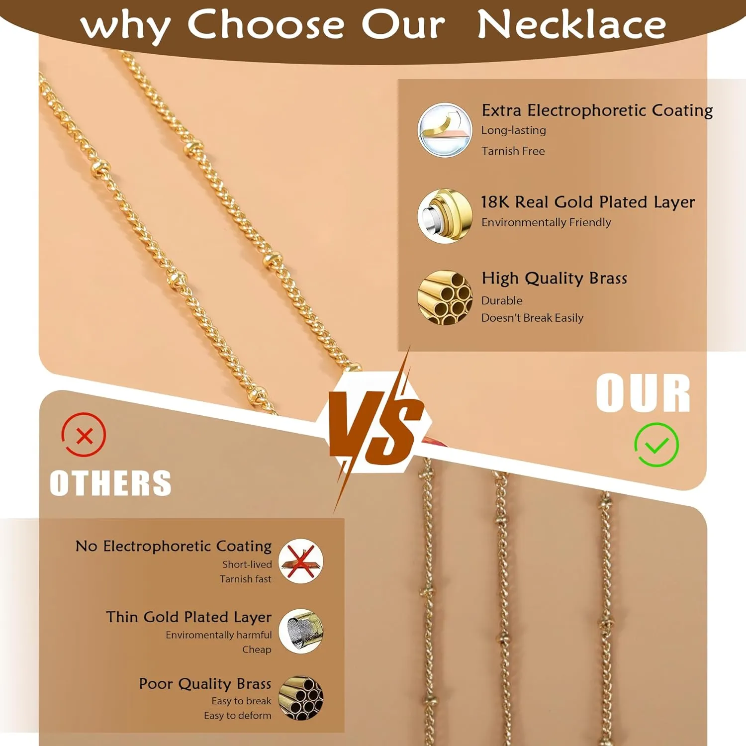 Birthstone Necklace for Women Dainty Gold Necklace Fashion Jewelry 14k Gold Plated Gift