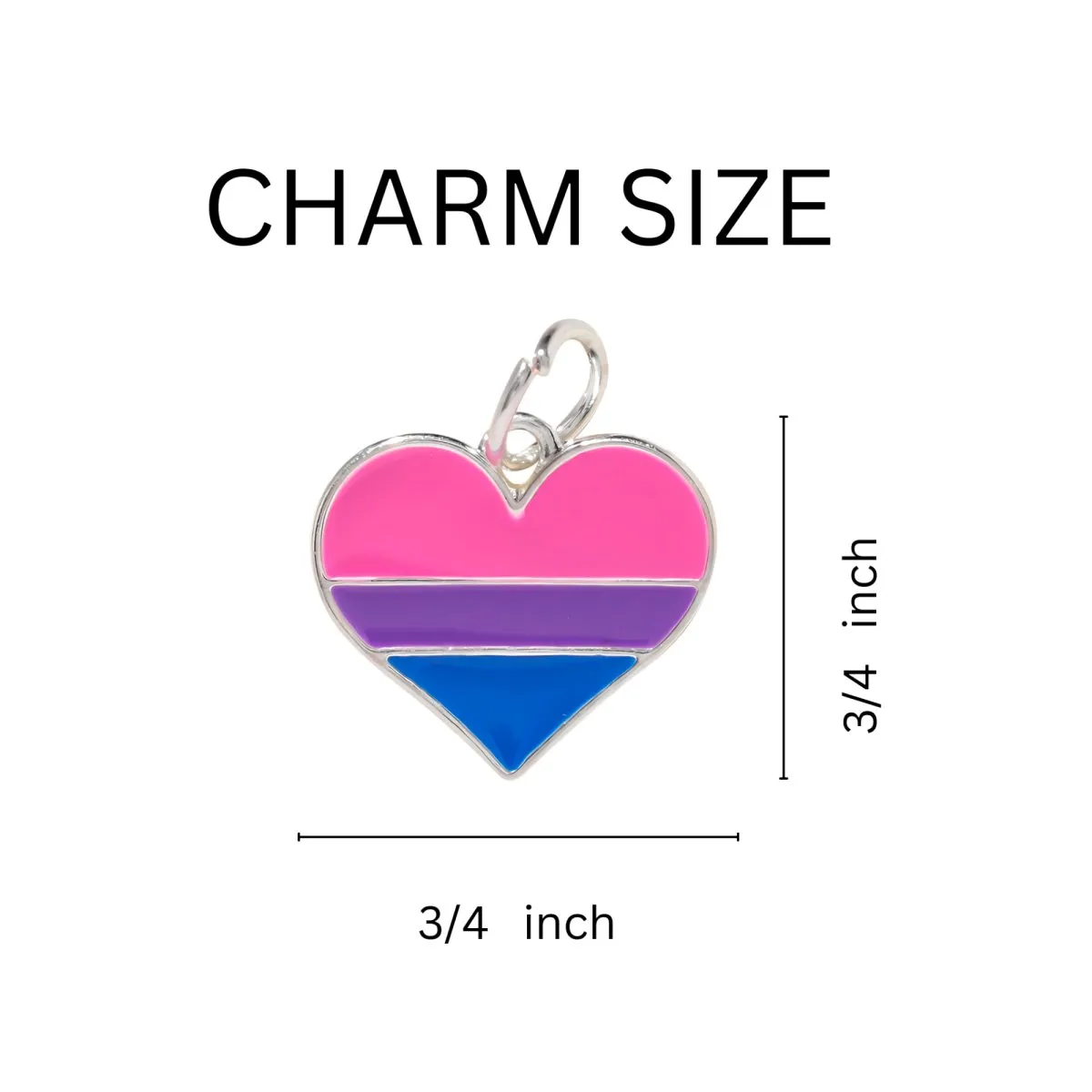 Bisexual Flag Heart Silver Rope Bracelets