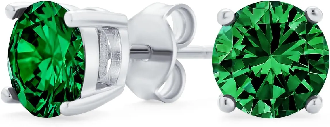 Bling Jewelry 1.5CTW AAA Cubic Zirconia Simulated Colors Birthstone Gemstone Classic Round Brilliant Cut CZ Solitaire Pendant For Women Teen .925 Sterling Silver