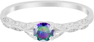 Blue Apple Co. Minimalist 4.5mm Art Deco Rings Round Cubic Zirconia Marquise Leaf Design Vintage Style Wedding Engagement Rings For Women 925 Sterling Silver Birthday Gifts For Her