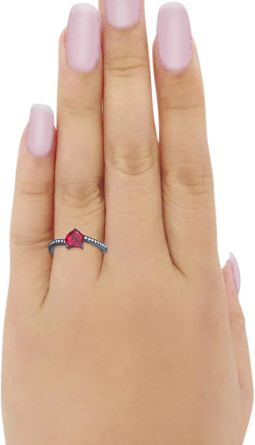 Blue Apple Co. Promise Ring Solitaire Heart Cubic Zirconia Vinatge Style Heart Ring Statement Wedding Engagement Rings For Women 925 Sterling Silver Gifts For Valentine's Day Jewelry