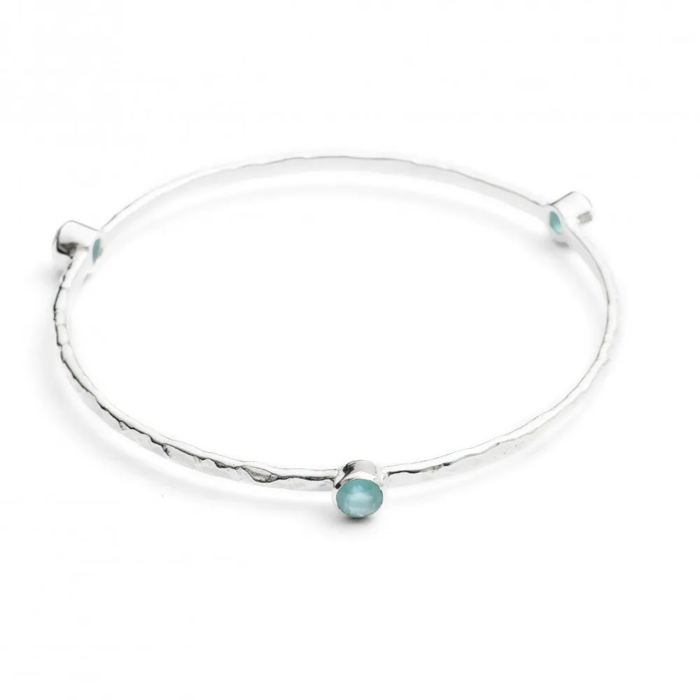Blue Topaz Semi-Precious Stacking Bangle