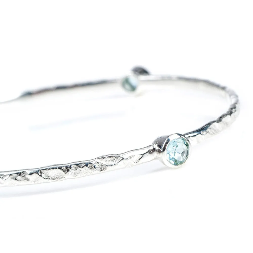 Blue Topaz Semi-Precious Stacking Bangle