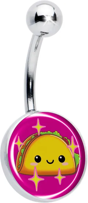 Body Candy Belly Ring Mexican Fiesta Cute Taco Belly Ring Surgical Steel Navel Piercing