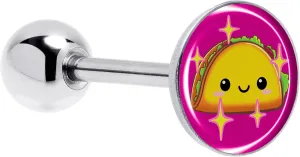 Body Candy Tongue Ring Mexican Fiesta Cute Taco 14G Barbell Tongue Piercing Stainless Steel