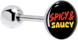 Body Candy Tongue Ring Spicy and Saucy 14G Barbell Tongue Piercing Stainless Steel