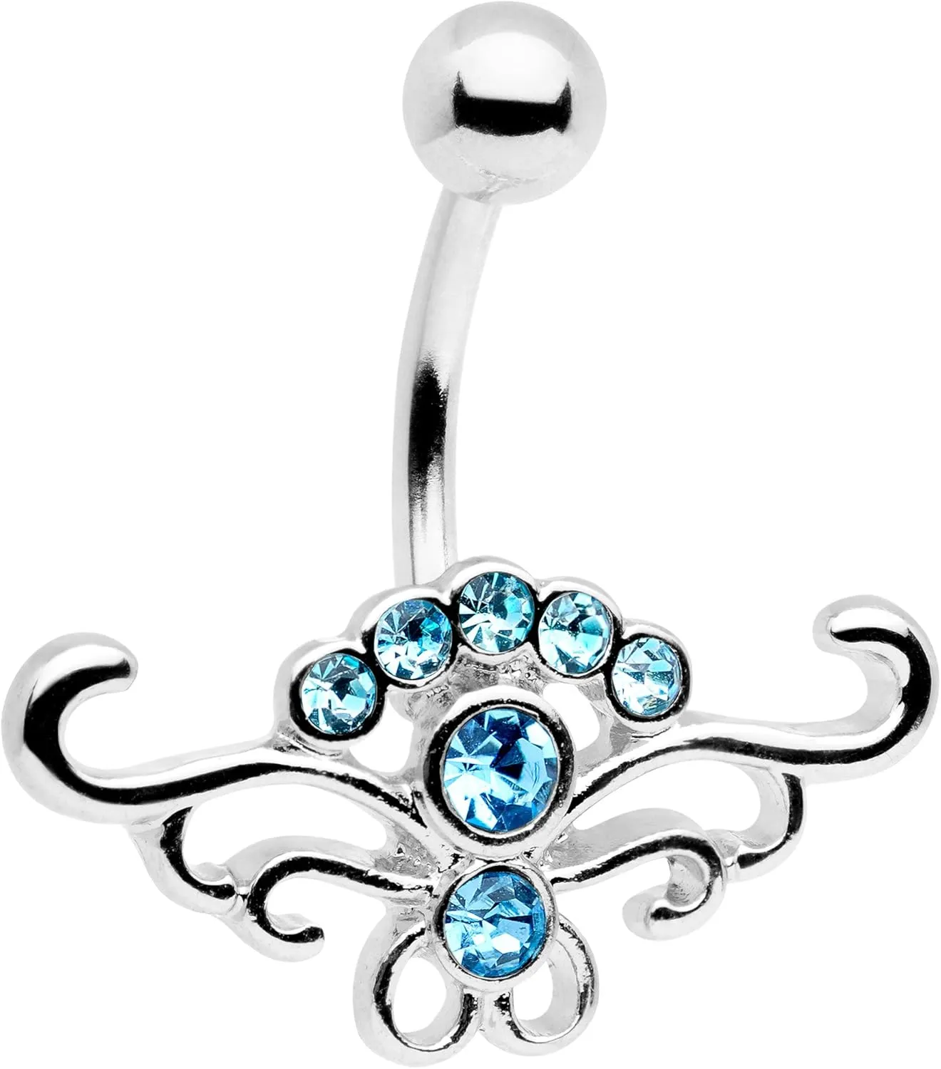 Body Candy Womens Stainless Steel Aurora Summer Breeze Belly Button Ring