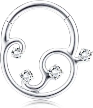 BodyBonita 16G Septum Rings Clicker 316L Stainless Steel Septum Nose Rings for Women Daith Earrings for Women Septum Jewelry Conch Daith Piercing Jewelry 14k Gold Plated/Silver 8mm 10mm