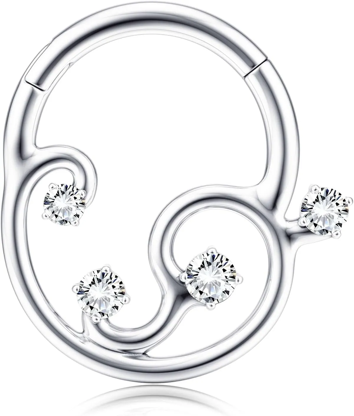 BodyBonita 16G Septum Rings Clicker 316L Stainless Steel Septum Nose Rings for Women Daith Earrings for Women Septum Jewelry Conch Daith Piercing Jewelry 14k Gold Plated/Silver 8mm 10mm