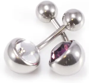BodyJewelryOnline Package of two Belly Button Rings Navel Piercing with Jewels 14g