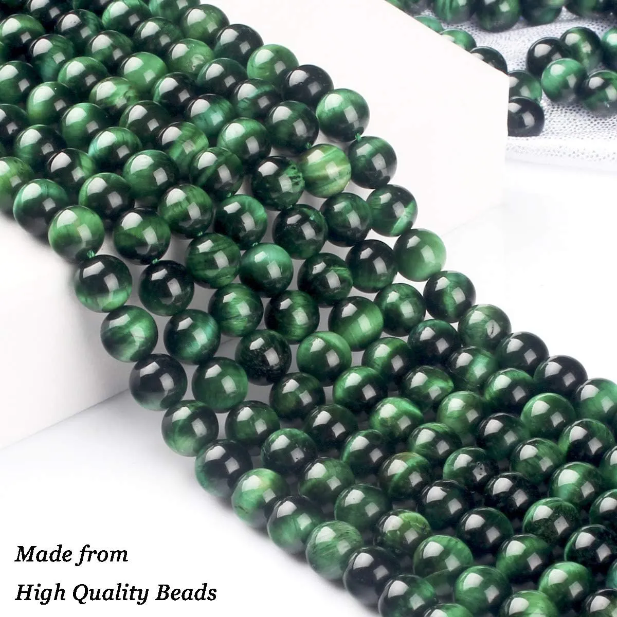 BONNY BOXX Natural Stretch Healing Gemstone Bracelet, 4/6/8mm Semi Precious Stone Bracelet for Men Women, Stress Relief Crystal Jewelry