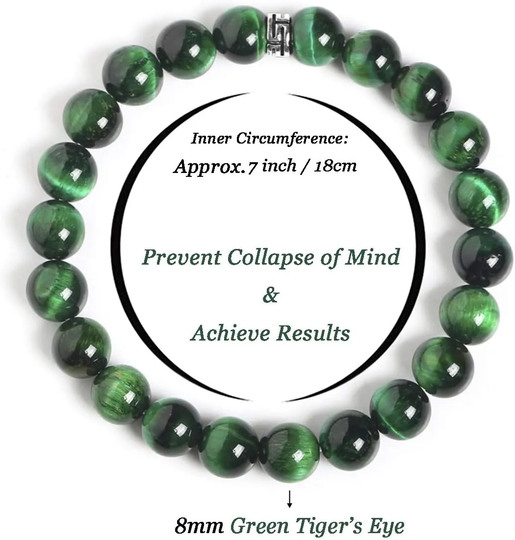 BONNY BOXX Natural Stretch Healing Gemstone Bracelet, 4/6/8mm Semi Precious Stone Bracelet for Men Women, Stress Relief Crystal Jewelry