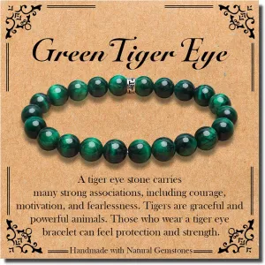 BONNY BOXX Natural Stretch Healing Gemstone Bracelet, 4/6/8mm Semi Precious Stone Bracelet for Men Women, Stress Relief Crystal Jewelry
