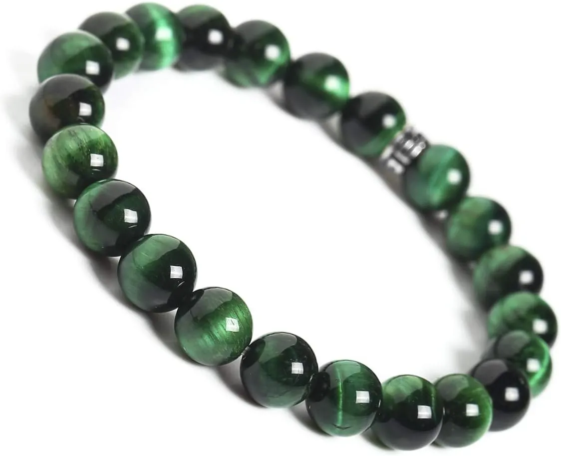 BONNY BOXX Natural Stretch Healing Gemstone Bracelet, 4/6/8mm Semi Precious Stone Bracelet for Men Women, Stress Relief Crystal Jewelry