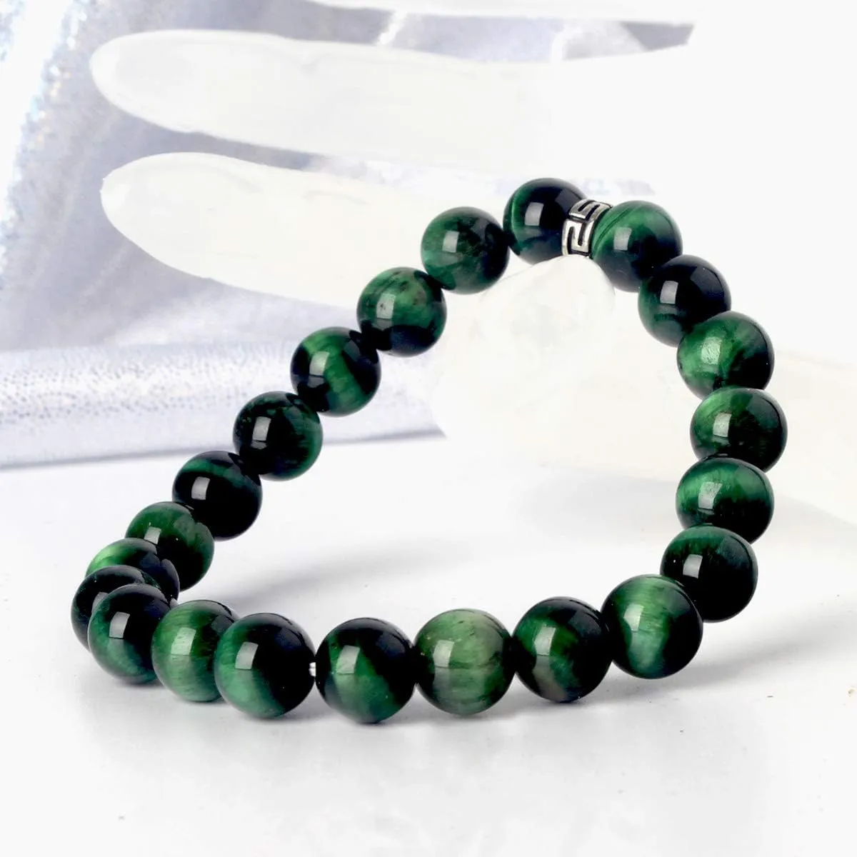 BONNY BOXX Natural Stretch Healing Gemstone Bracelet, 4/6/8mm Semi Precious Stone Bracelet for Men Women, Stress Relief Crystal Jewelry
