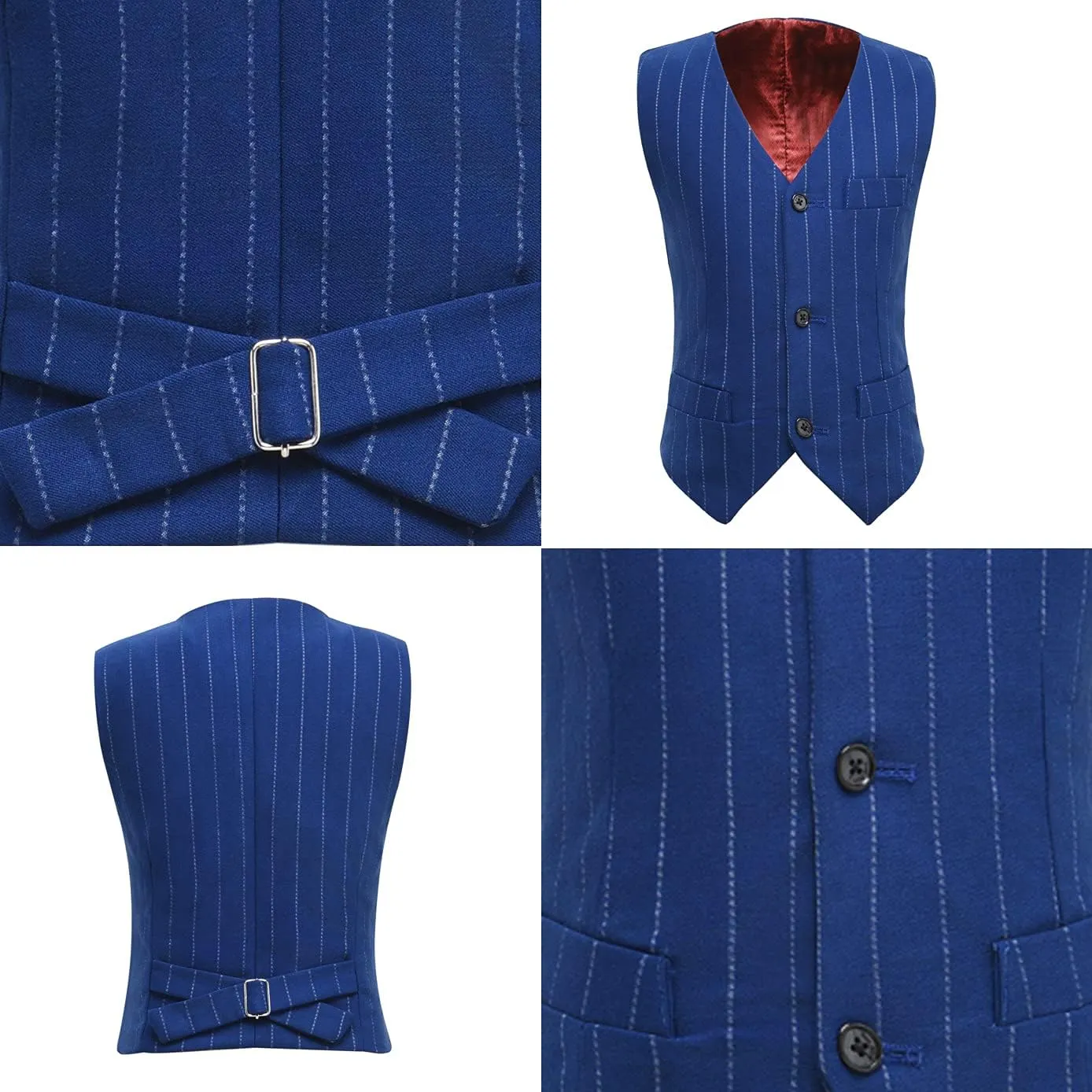 Boy's Suit Pinstripe Formal Dresswear Vest and Pants Set
