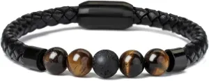 Bracelets Bangle Novelty Men's Braided Leather Rope Cbracelet Rock Gem Cool Wristband Handmade Fashion Vintage Trend Jewelry/B