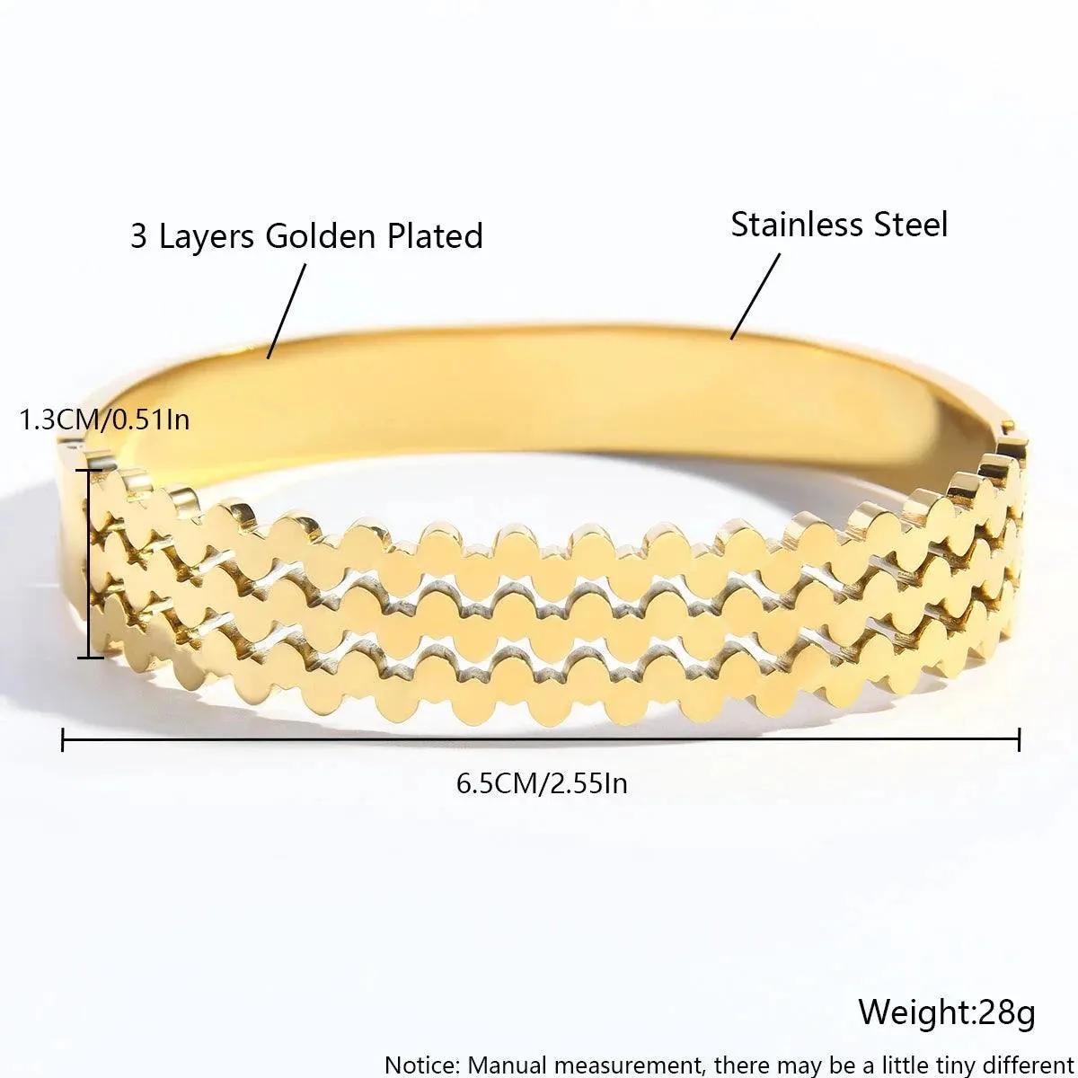 Bracelets Charm Jewelry - Stainless Steel - Wavy Bangles - TSJ21 Design