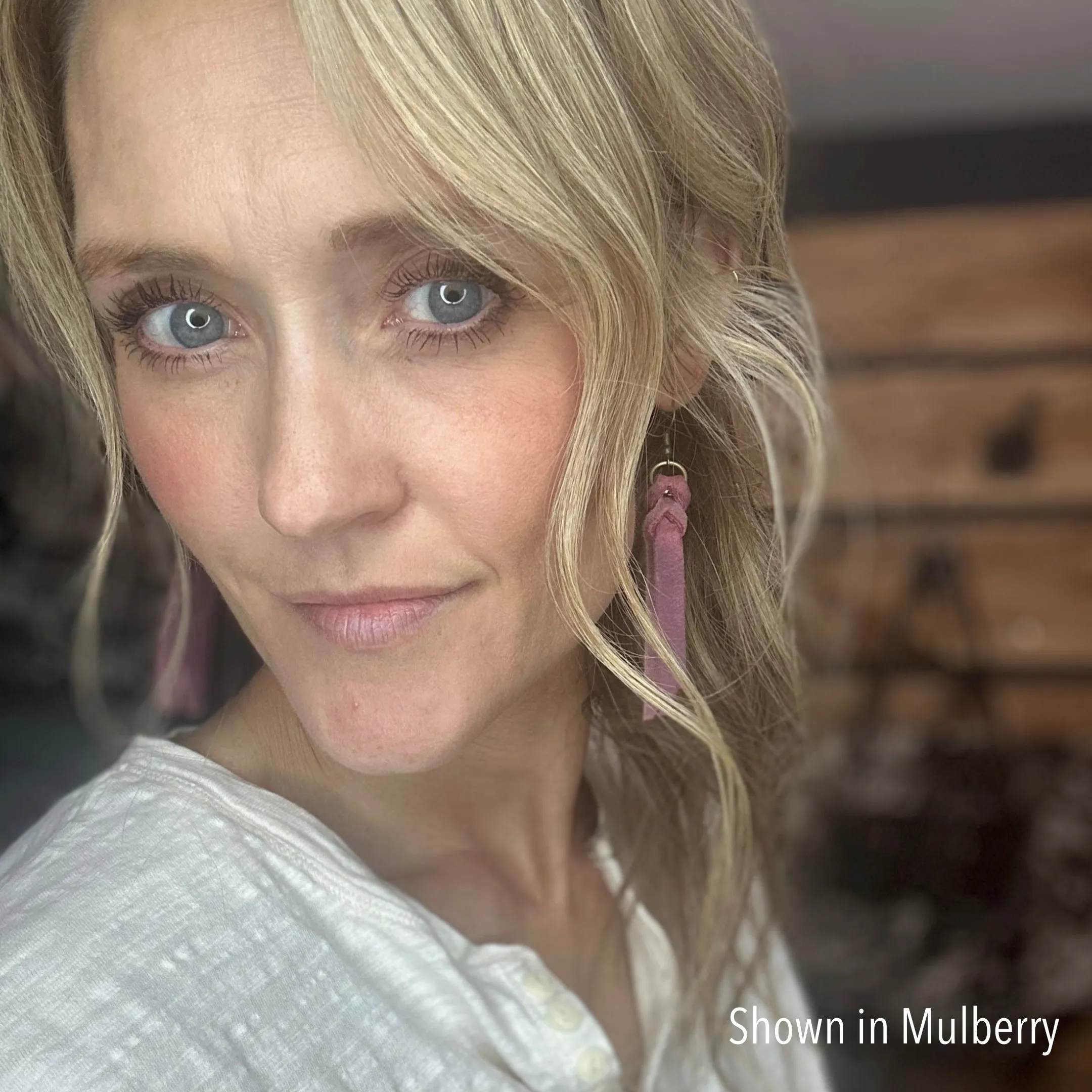 Braided Earrings: Mulberry