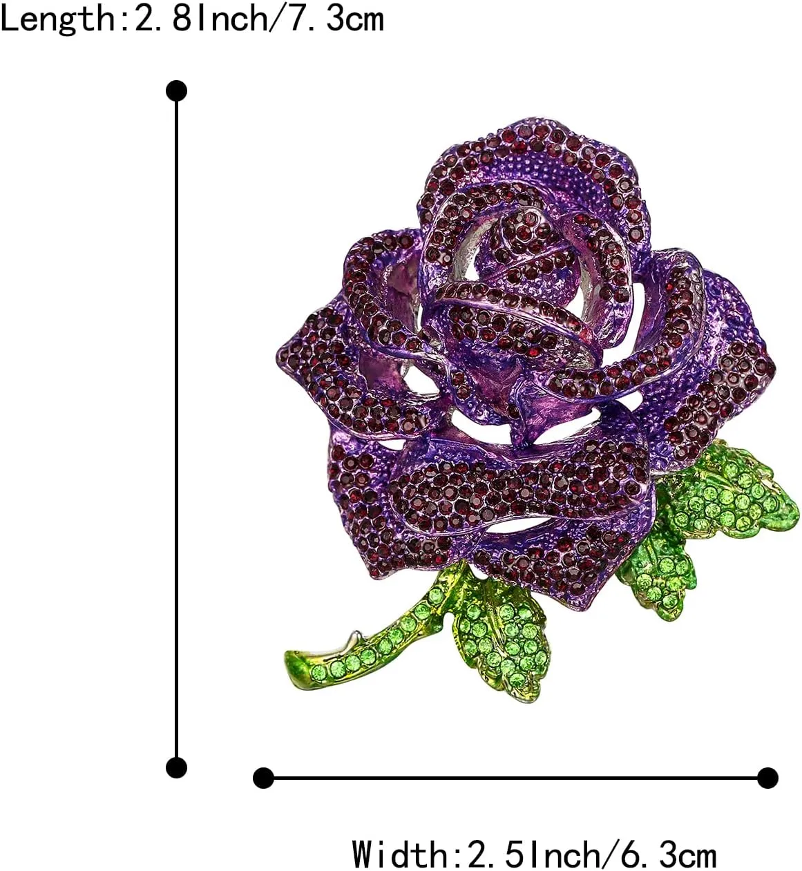 BriLove Women's Austrian Crystal Rhinestones Rose Flower Brooch Pin for Party Prom
