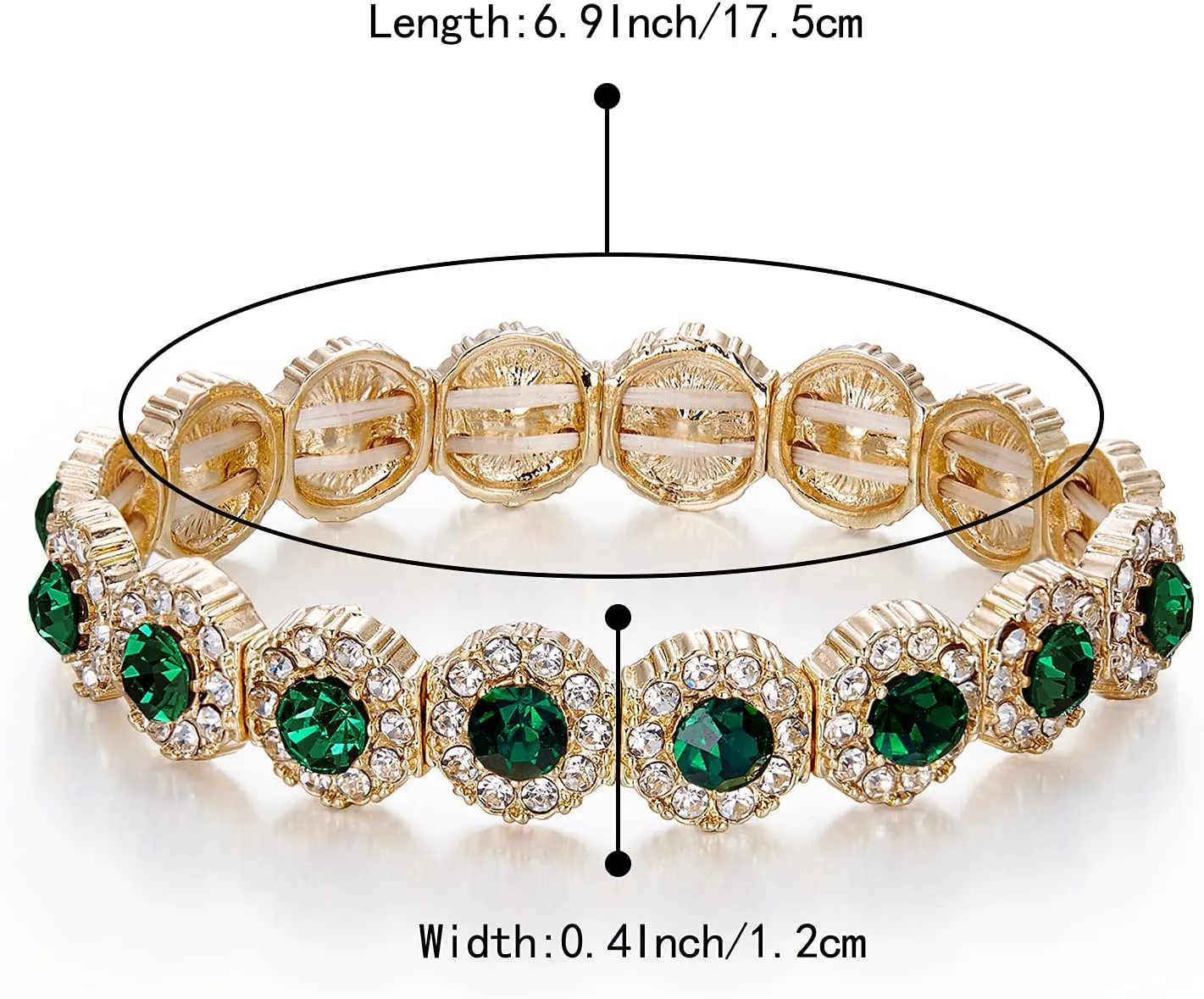 BriLove Women's Wedding Bridal Crystal Rhinestone Beaded Stretch Bangle Bracelet