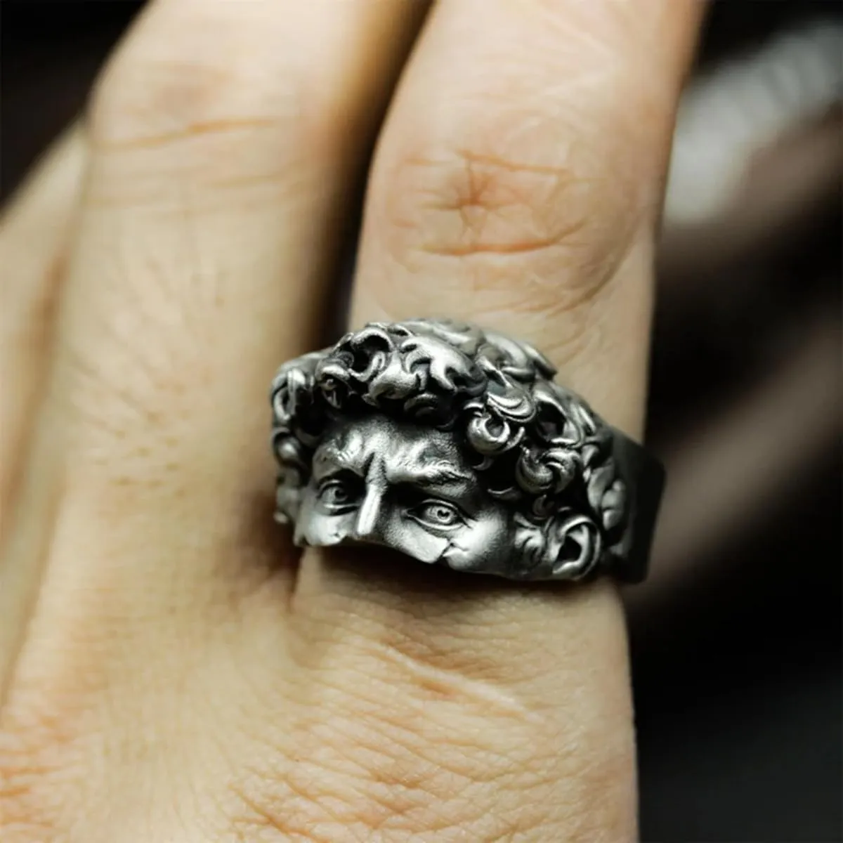 Broken David Ring for Men and Women - Classic Stainless Stee Michelangelo's David Ring - Statue David Art Ring