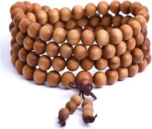 Buddha Bracelets Bead Bracelet Tibetan Buddhist,Meditation Prayer Beads Bangle,108 Prayer Beads Natural Sandalwood Tibetan Buddhist Bead Necklace Couple Jewelry
