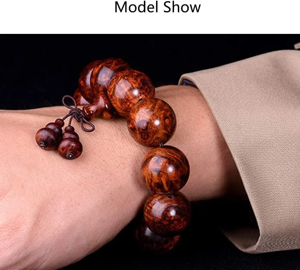 Buddha Bracelets Meditation Prayer Buddha Beads Bracelet Necklace,Prayer Beads Mala Bracelet Natural Wood Tibetan Buddhist Mala Couple Jewelry for Unisex