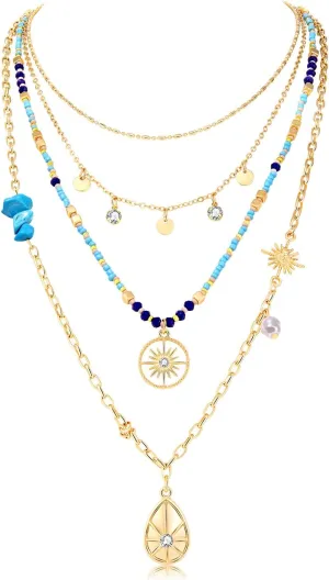 BVGA Dainty Gold Choker Necklace Colorful Heart Gemstone Choker Necklace Gold Plated Snake Chain Necklace Choker Necklaces Set for Women Gifts