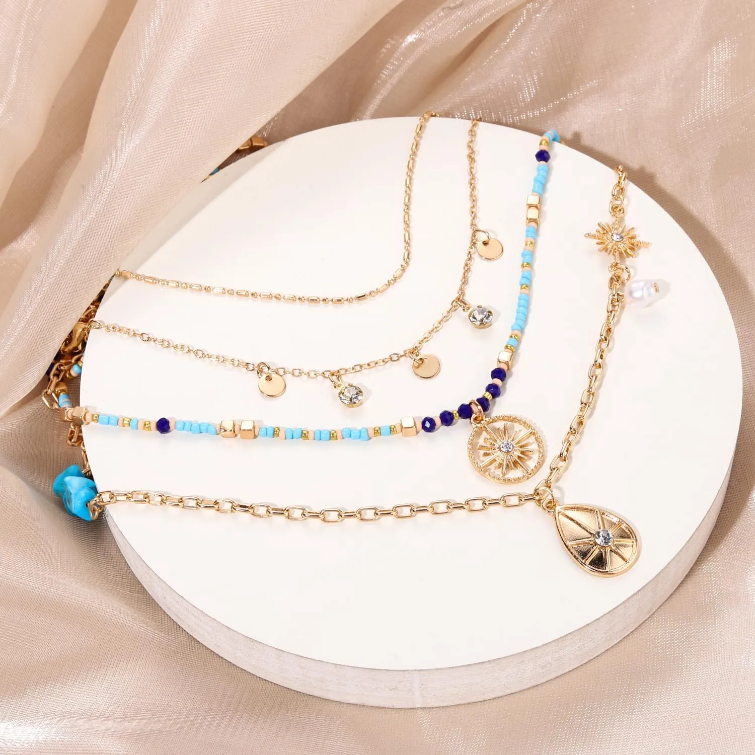 BVGA Dainty Gold Choker Necklace Colorful Heart Gemstone Choker Necklace Gold Plated Snake Chain Necklace Choker Necklaces Set for Women Gifts