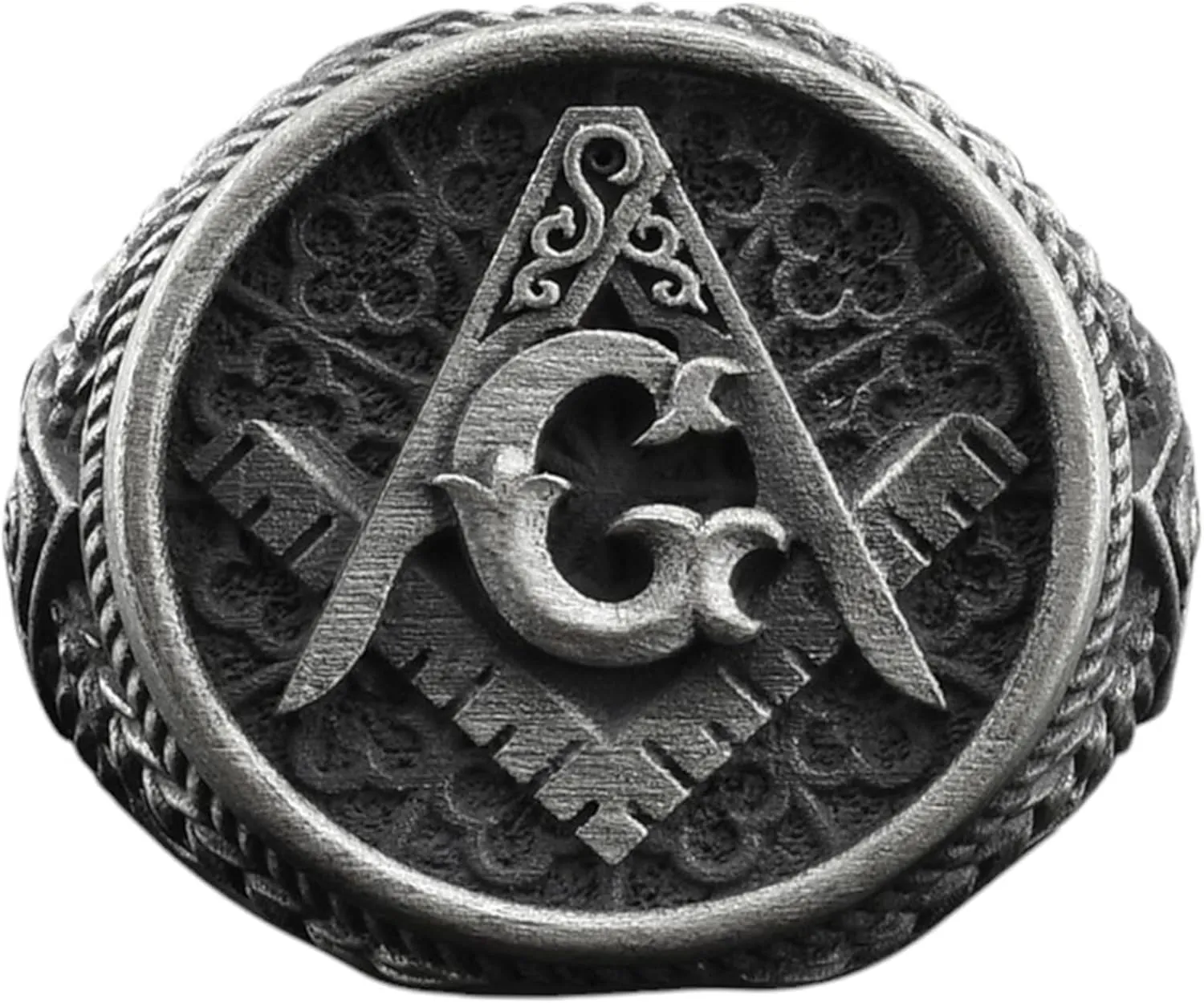 BySilverStone Jewelry - Master Mason Handmade Sterling Silver Men Signet Ring, Freemason Symbol Signet Rings, Masonic Symbol Silver Men Jewelry, Ring For Mens