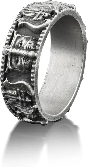 BySilverStone Jewelry St Michael Oxidized Silver Mens Ring, Archangel Saint Michael Faith Ring For Family, Christian Ring, Scripture Ring, Husband Ring Gift