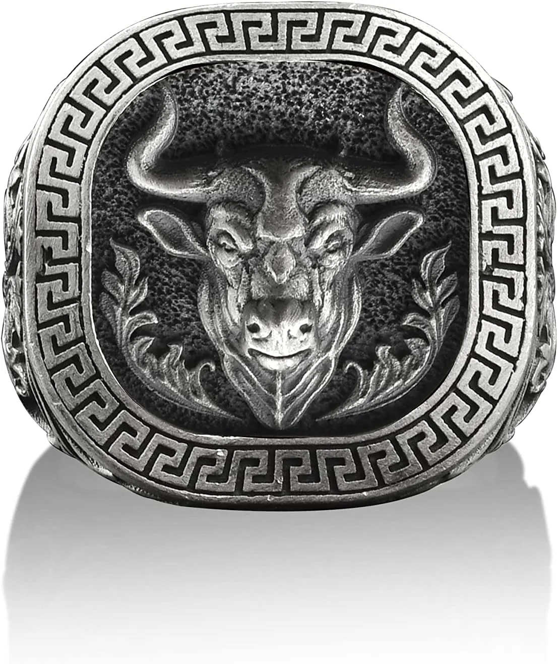 BySilverStone Jewelry - Taurus Bull 925 Silver Animal Ring, Sterling Silver Signet Ring, Zodiac Ring, Horoscope Jewelry, Family Ring, Minimalist Ring, Memorial Gift