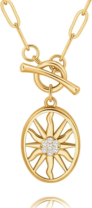 CANEVINKA Dainty Cross Medallion/Heart Pendant Chain Necklace 18K Gold Plated Oval Choker Fashion OT Toggle Jewelry Handmade for Women Simple Gold Charm Necklace