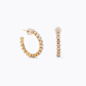 Caroline Svedbom Crystal Navette Loop  Earrings