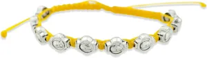 Catholic Adjustable Cord Bracelet with Woven Medals