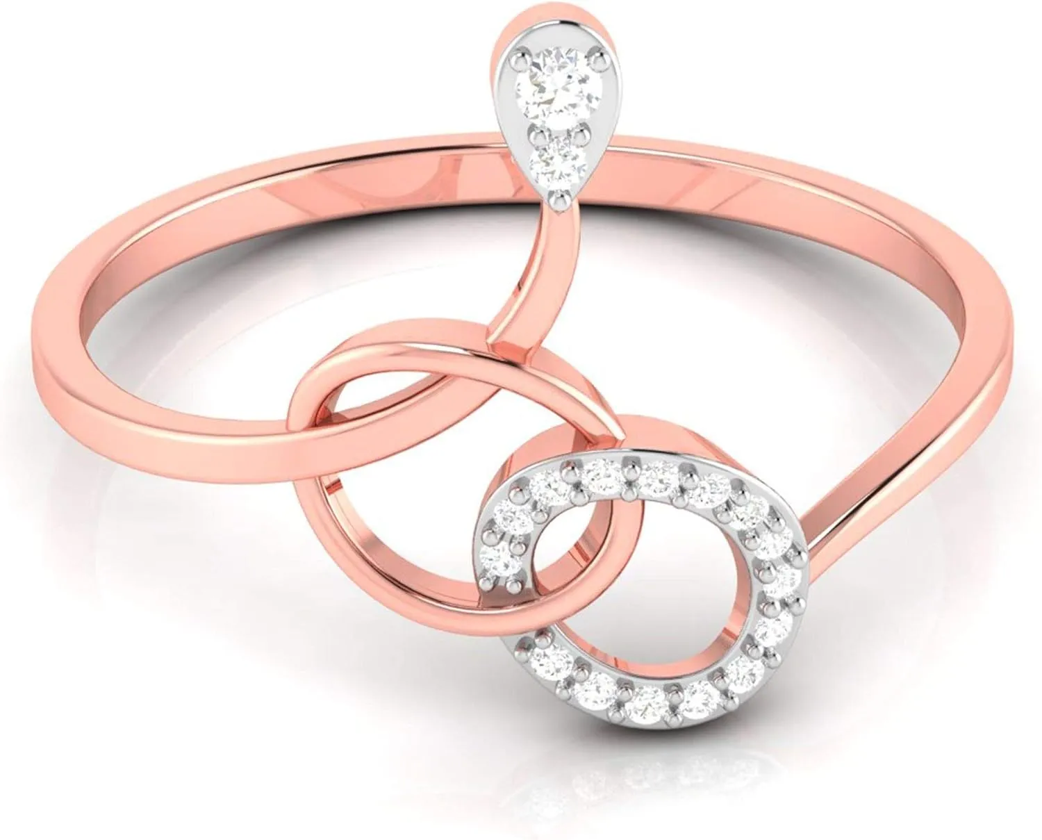 Certified Feel of Love Ring in 18k White/Yellow/Rose Gold with Round Natural Diamond Promise Ring for Women | Proposal Ring for Her | Natural Diamond Ring | Anniversary Ring for Couple (0.05 Ct,IJ-SI)