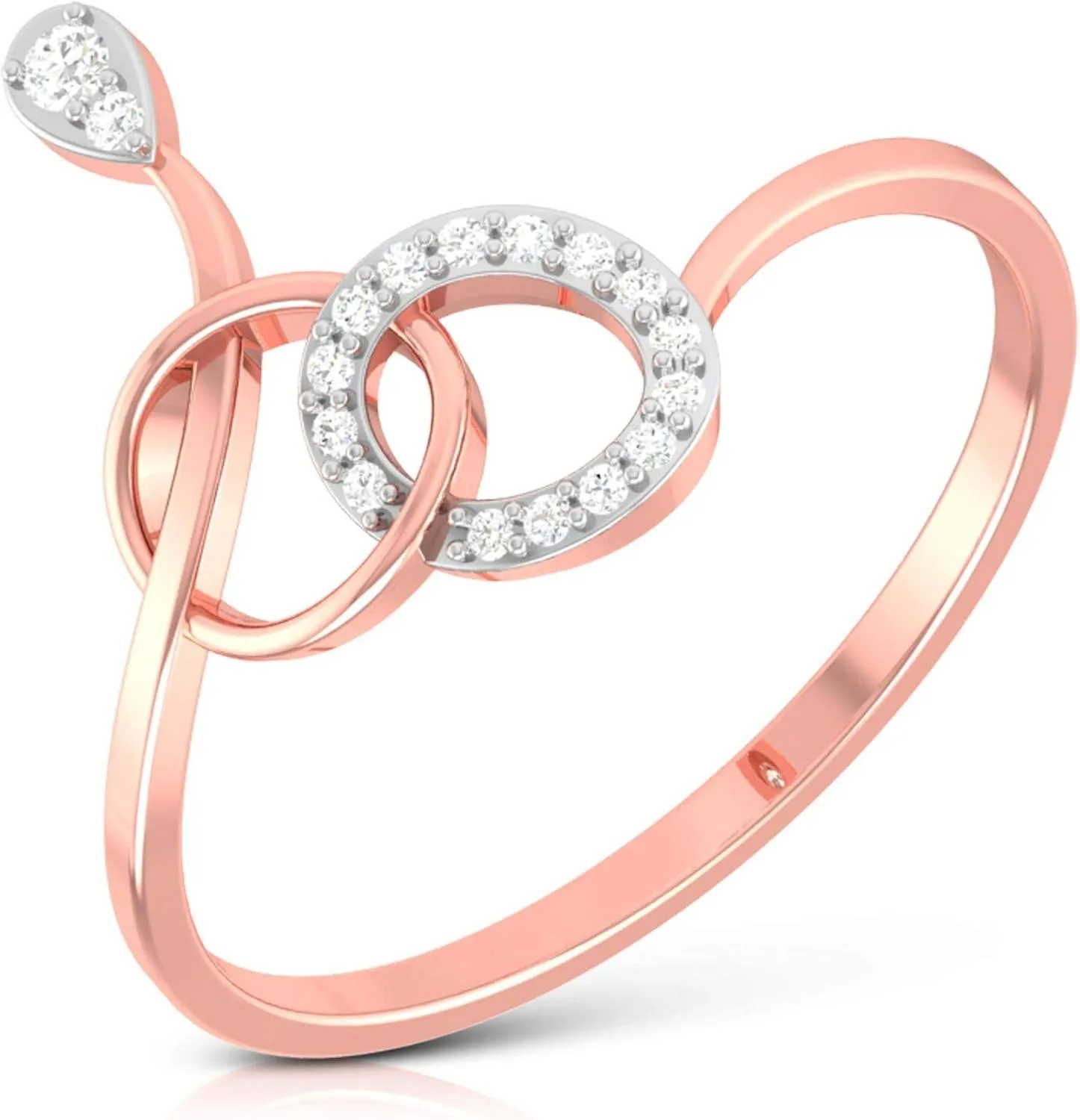 Certified Feel of Love Ring in 18k White/Yellow/Rose Gold with Round Natural Diamond Promise Ring for Women | Proposal Ring for Her | Natural Diamond Ring | Anniversary Ring for Couple (0.05 Ct,IJ-SI)