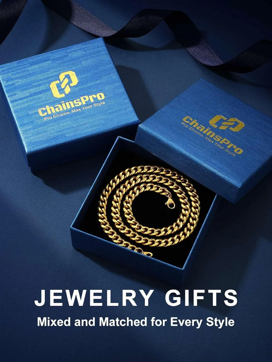 ChainsPro Stainless Steel Cuban Link Chain for Men, Miami Cuban Chain Necklace 3/6/9/12mm Width Silver/Black/Gold Plated Chains Necklace for Mens, Hip Hop Durable Mens Jewelry,14"-30" with Gifts Box