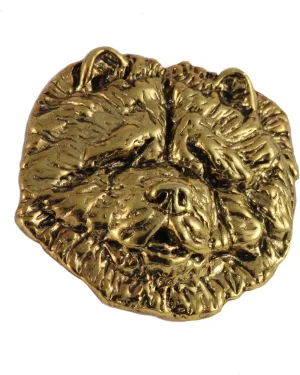 Chow Chow Pin, Gold Plated, DG054, 1 Inch, Handmade in the USA, Chow Spitz Dog Gift, Realistic, Cute, Metal, Lapel Pin, Hat Pins, Hat, Brooch, Gift, Over 90 Dog Breeds Available