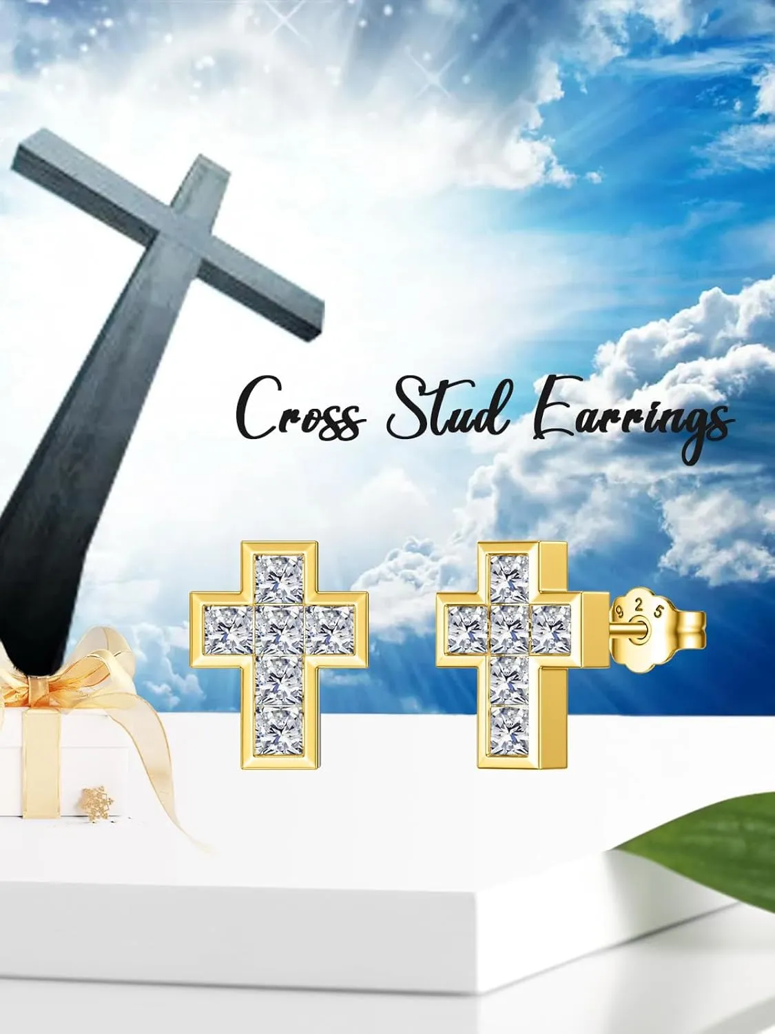 Christmas Day Earrings 925 Sterling Silver Bat/Chicken/Cardinal/Shamrock/Stethoscope/Celtic/Cross Studs Festival Earrings Gothic Jewelry Gifts for Women