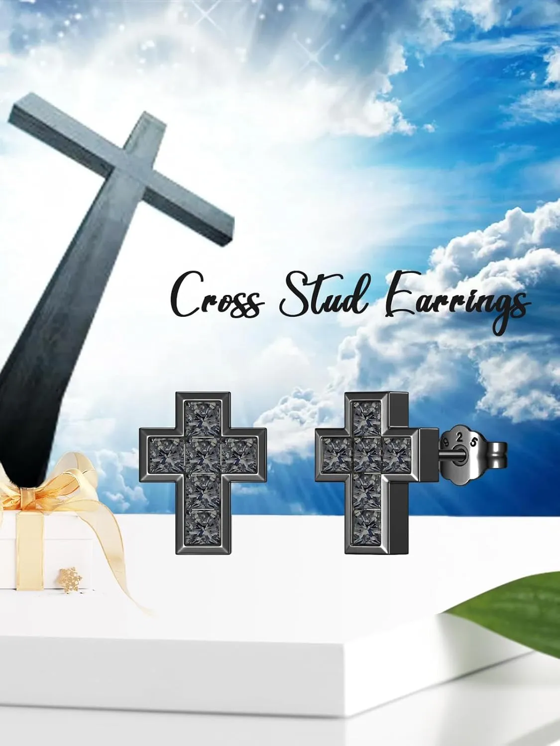 Christmas Day Earrings 925 Sterling Silver Bat/Chicken/Cardinal/Shamrock/Stethoscope/Celtic/Cross Studs Festival Earrings Gothic Jewelry Gifts for Women