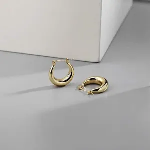 Chunky Hoop Earrings Cute Fashion Teardrop Hoop Earrings Gold Plated Round Hoops for Women Practical and clever